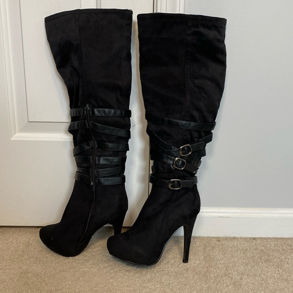 Reign Shoes - Platform Knee-high Heeled Boots